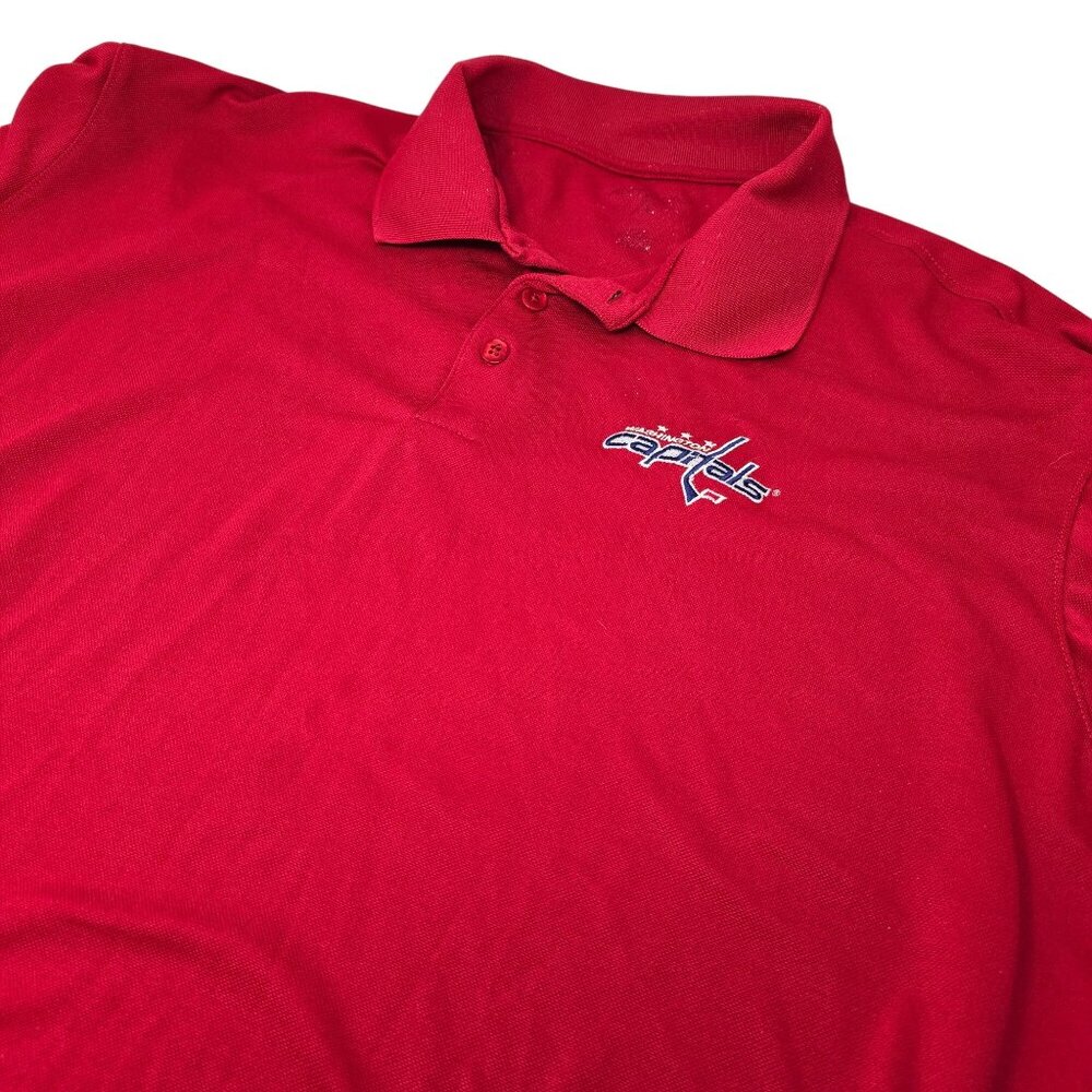 Washing Capitals Polo Shirt XXL Men's Short Sleeve‎ Red Logo Embroidered